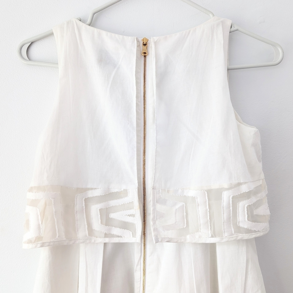 Milly Minis Girls White Silk-Blend Formal Dress In Size 10 - Picture 4 of 12